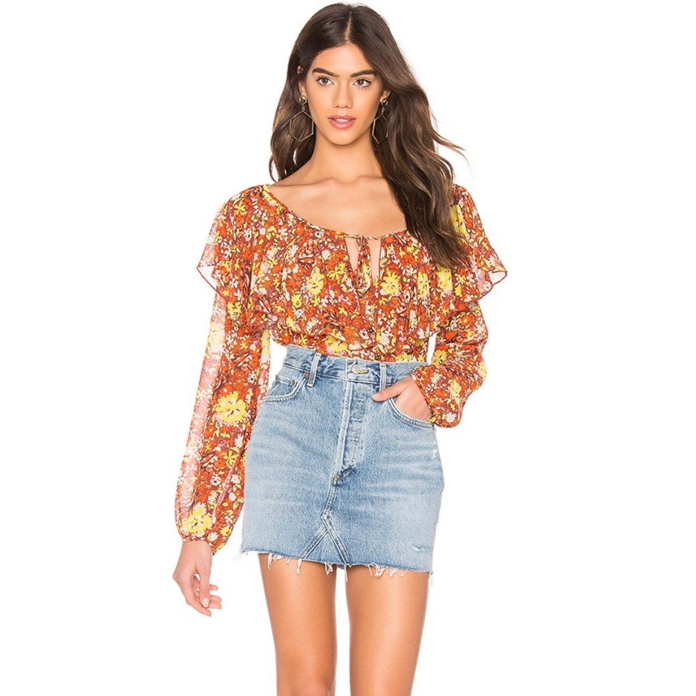 Free People Ruffled - Lace Bottom Bodysuit